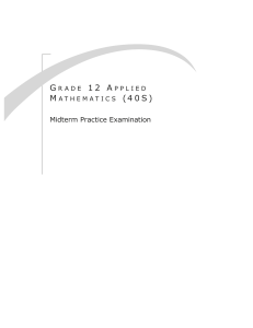 Grade 12 Applied Math Midterm Practice Exam