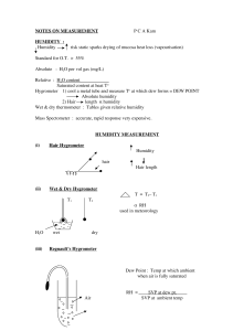 Medical Measurement Techniques: Humidity, Flow, Oximetry