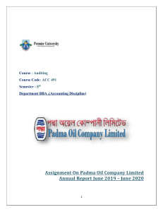 Annual Report Of POCL