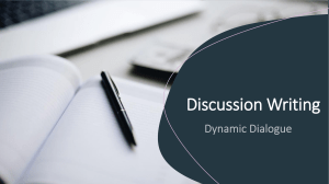 Discussion Writing Dynamic Dialogue