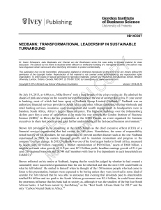 Nedbank Transformational Leadership in Sustainable Turnaround-Case Study