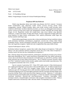 Resum Kuliah Pertemuan I dan II Melati Astria Jayanti 20725251003 Pengembangan Asesmen & Evaluasi Pembelajaran Biologi