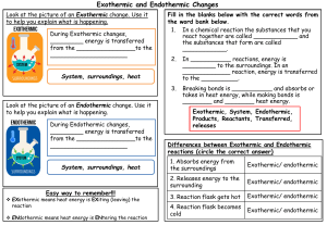 Year 7 Endothermic and Exothermic reactions MAT