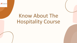 Know About The Hospitality Courses