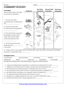 ecology worksheet