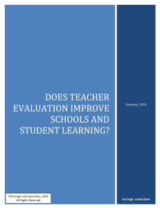 Does Teacher Evaluation Improve Schools or Student Learning (12-21-17)