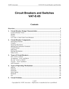 Circuit Breakers and Switches