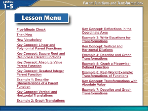 1-5 완료 Parent Functions and Transformations