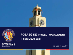 Project Management Overview: BITS Pilani Course