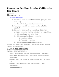 Remedies Outline for the California Bar Exam