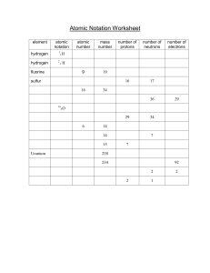 Atomic Notation Worksheet