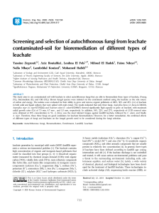 Screening and selection of autochthonous fungi from leachate contaminated-soil for bioremediation of different types of leachate