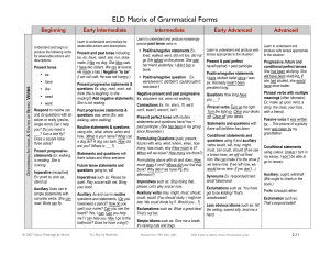 ELD Matrix Grammatical Forms