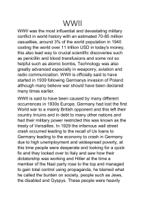 WWII essay by a 15 year old