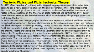 Tectonic plates reading comprehension