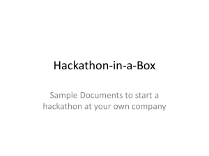 The Hackathon-in-a-Box discussion materials and samples
