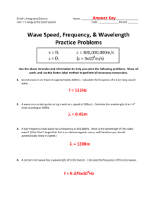 Freq Wavelength Practice (with Answers)