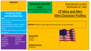 Of Mice and Men Bunk House Characters Mini Profiles