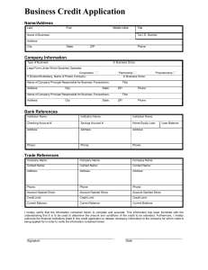 Credit Application Form 