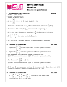 Practice questions matrices