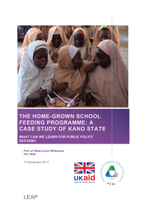 The home-grown school feeding programme: A case study of Kano State