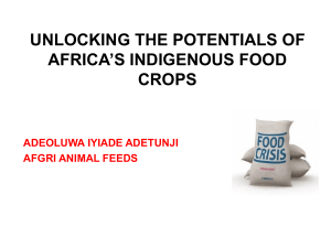 Unlocking the potentials of Africa's indigenous food crops