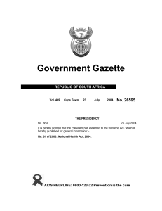 Health Act of 2003 (act 61) 