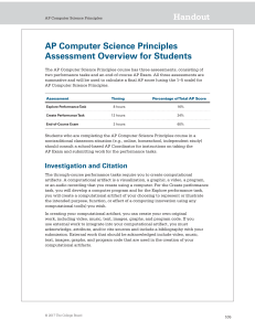 APCSP Handouts(PerformanceTasksAndExamDescription)