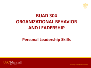 Personal Leadership Skills