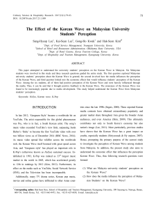 The Effect of the Korean Wave on Malaysian University Students' Perception