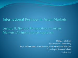 Lecture II - Discourses on emerging markets