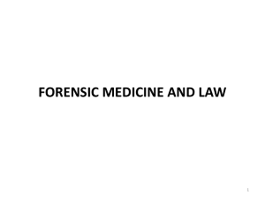 Forensic Medicine and Law