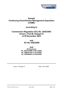 Sample Continuing Airworthiness Management Exposition (CAME) according to
