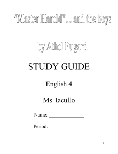Master Harold and the boys Study Guide
