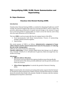 CIDR, VLSM, Route Summarization & Supernetting Explained