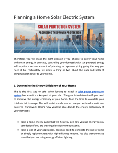 Guide For Planning a Home Solar Electric System