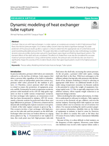 dynamic modeling of heat exchanger tube rupture