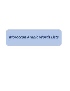 Moroccan Arabic Word List