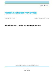 DNVGL-RP-0232 Pipeline and cable laying equipment