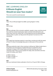 6 minute english face masks