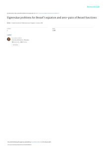 Bessel Equation Eigenvalue Problems & Zero-Pairs