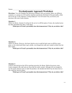 Psychodynamic Approach Worksheet with Answer Key