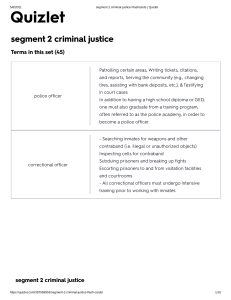 Criminal Justice Flashcards: Segment 2 Terms