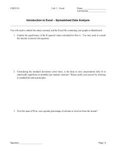Intro to Excel - Spreadsheet Data Analysis