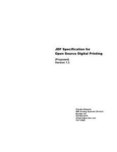JDF Specification for Open Source Digital Printing