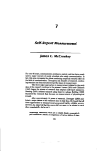 McCroskey, 1997 - Self-report measurements