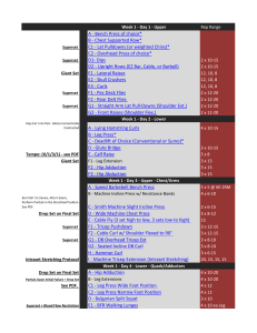 Workout Log without Squats