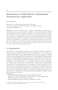 1. Introduction to Multiobjective Optimization, Noninteractive Approaches