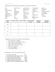 Travel vocabulary worksheet