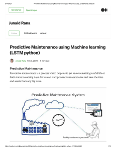 Predictive Maintenance using Machine le...LSTM python)   by Junaid Rana   Medium